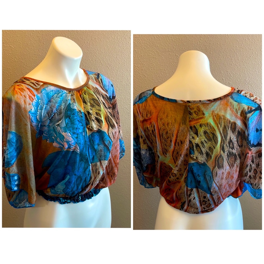 Sheer Crop Top from Magic Avenue Brand size M  Elastic Waist